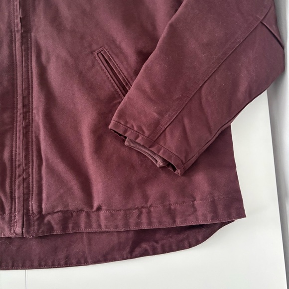 Carhartt Women’s Loose Fit Washed Hooded Duck Jacket in BlackBerry Purple - Picture 2 of 16